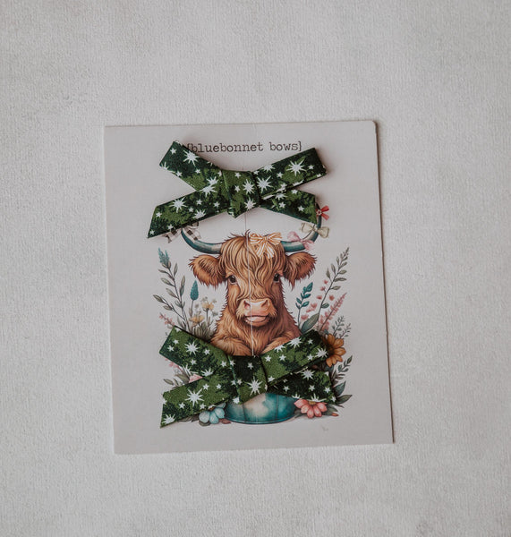 {Holiday} Green Fabric Bow