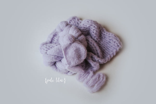 Whispy set Detachable Pom {PALE LILAC} 0224