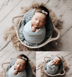 {HEATHER BLUE} Chunky Wool Blanket