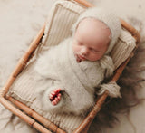 Whispy set Pom bonnet {OATMEAL} 0122
