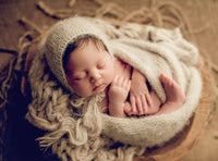 Whispy set Pom bonnet {OATMEAL} 0122