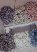Ready to ship Merino Silk  Baby Handspun Thick and thin  Blanket Photo prop - Blue Purple Grey Ivory Blush Sage Green - Basket filler