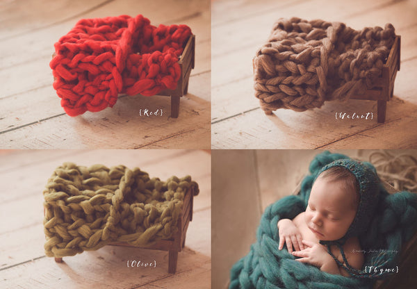 propChunky blanket XL - Heather Red Green Olive Walnut brown  -  Blanket Photo prop  - newborn Basket filler - Toddler Portrait