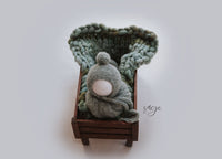 {SAGE GREEN} brushed pom set