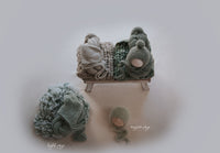 {SAGE GREEN} brushed pom set